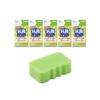 Kikuron Kitchen Sponge, Antibacterial, Soft Type, Pack of 5, Easy-to-Clean Wave Shape, Made In Japan, Kuripika