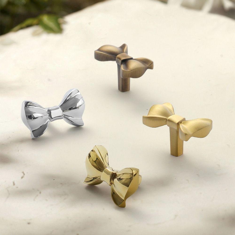 Retro Bow Tie Brass Handle Furniture Hardware Wardrobe Drawer Pulls Cabinet Door Knobs Furniture
