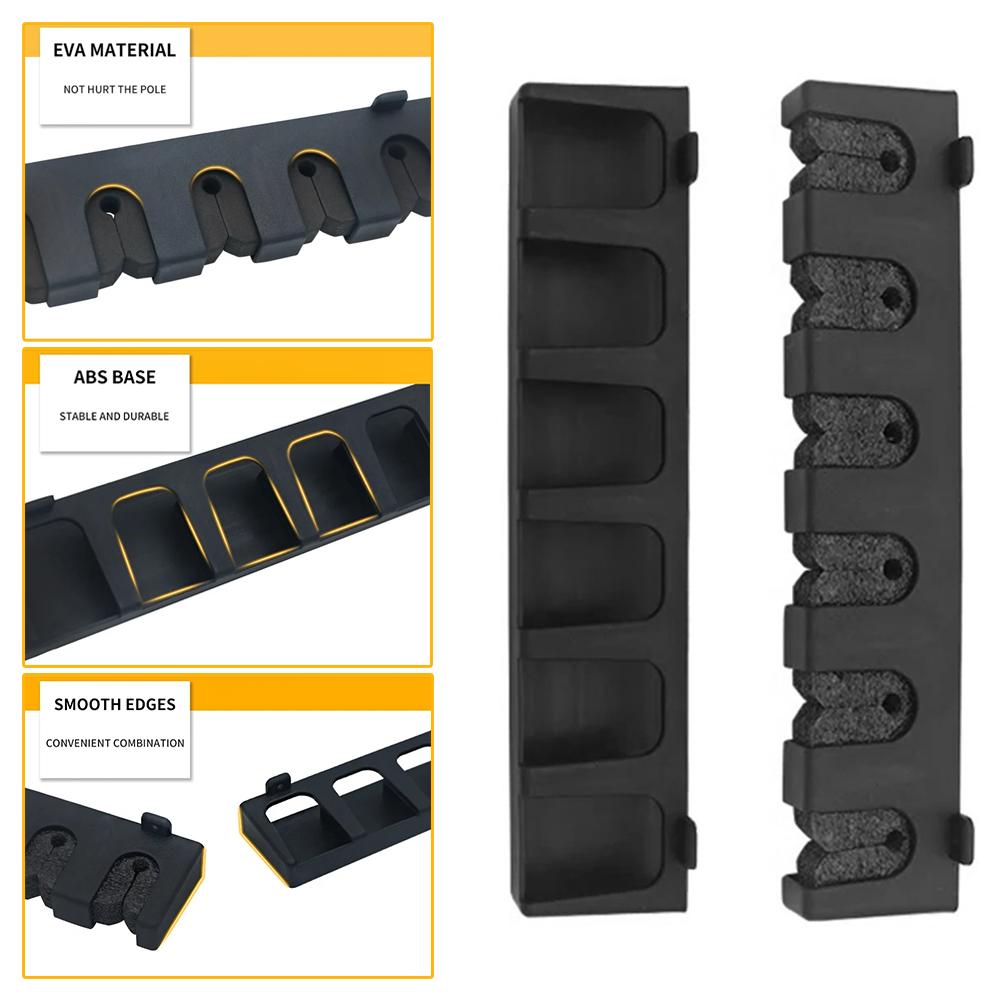 Horizontal Rod Rack,Fishing Rod Stand,Soft Wear-Resistant Rod Rests Holders,Vertical Rod Holder Secure Storage For 6 Fishing Rod