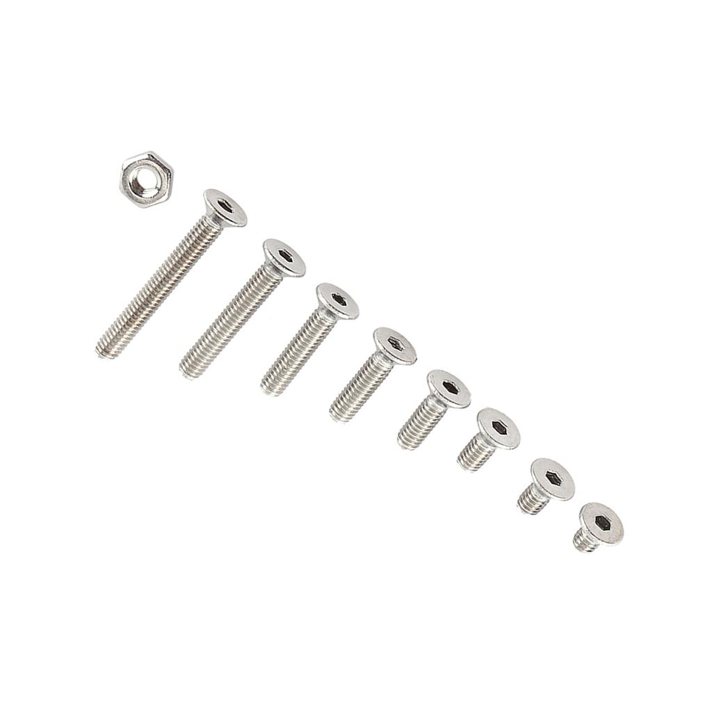 M2.5 A2 Stainless Steel Hex Socket Screws Bolt With Hex Nuts Assortted Set(Flat Head)