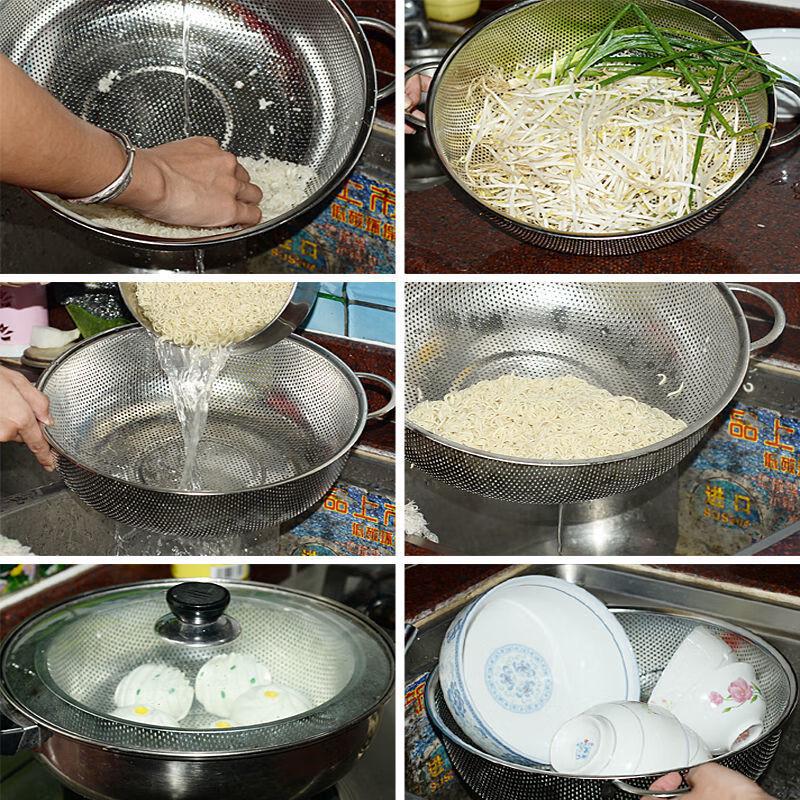 Verdicktes Edelstahl Doppelgriff Sieb