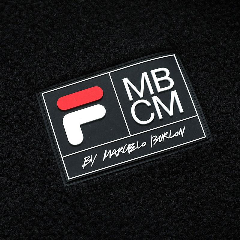 Fila Fusion Marcelo Burlon Collaboration Series Fleece Color Block Hooded Jacket Men jackets Deep-Black T11M148502F-BK