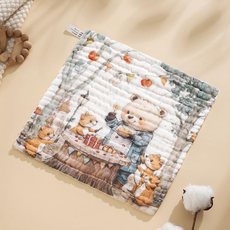 7A Antibacterial Pure Cotton Baby Washcloth - Six-Layer Gauze, Class A, Newborn & Child Towel