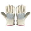 Bílé svářečské rukavice z štípenky - Zesílené dvojitou vrstvou, ochrana z 24jehlového plátna pro stavební práce