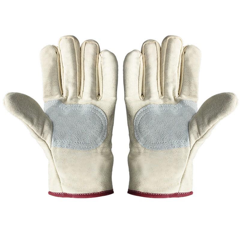 Bílé svářečské rukavice z štípenky - Zesílené dvojitou vrstvou, ochrana z 24jehlového plátna pro stavební práce