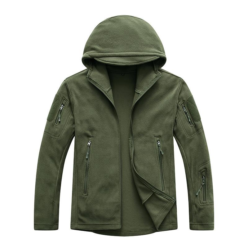 

Autumn and Winter New Men s Polar Fleece Outdoor Warm Fleece Jacket Hooded Fleece Sweater S