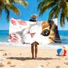 Calico Cat 2D Flat Printed Beach Towel 1Pc Microfiber Sandproof Waterproof Seaside Holiday Sunbathing Mat
