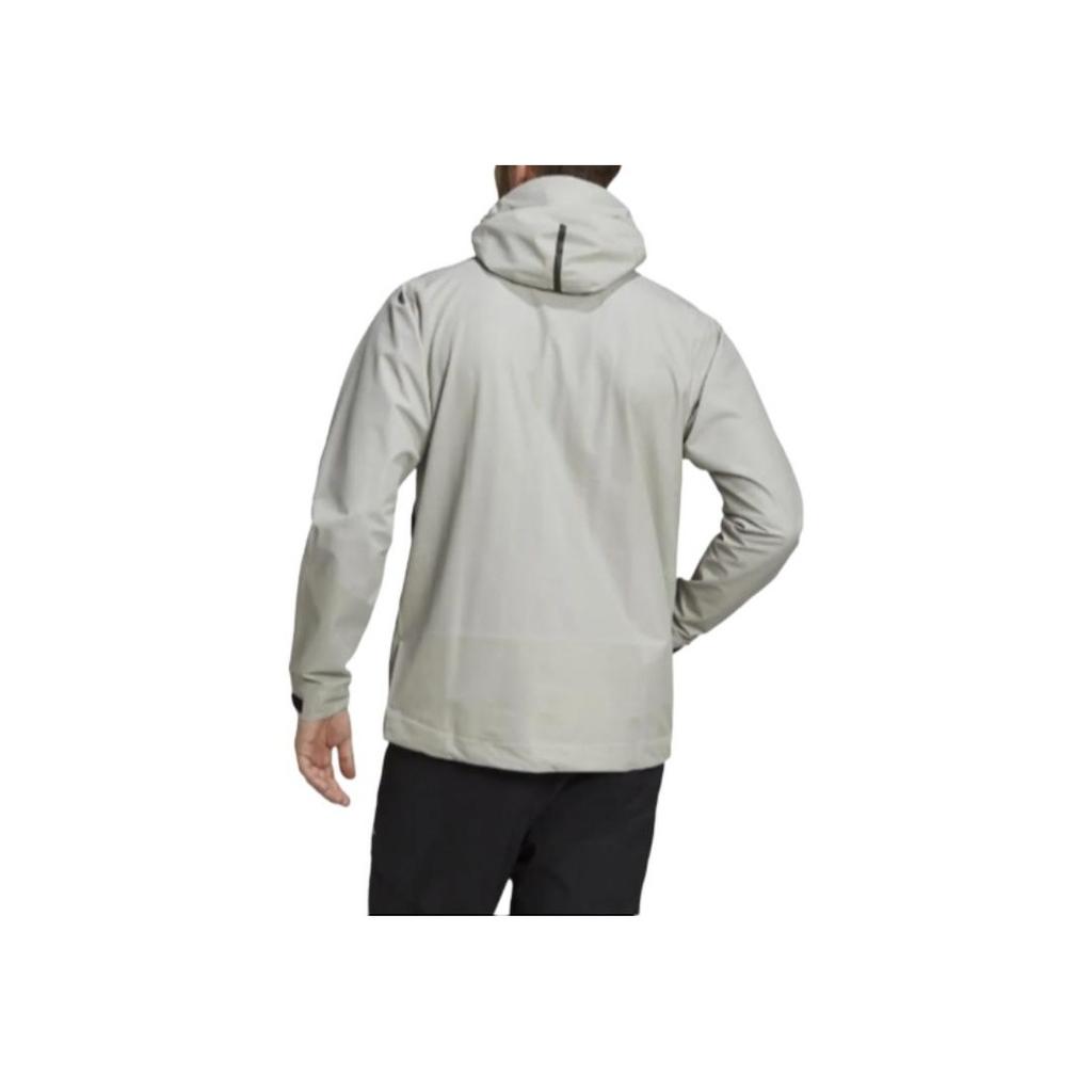 Adidas Terrex Waterproof Primeknit Rain Color Block Striped Hooded Zip Waterproof Long Sleeve Jacket Men Jacket Light-Gray FT6874