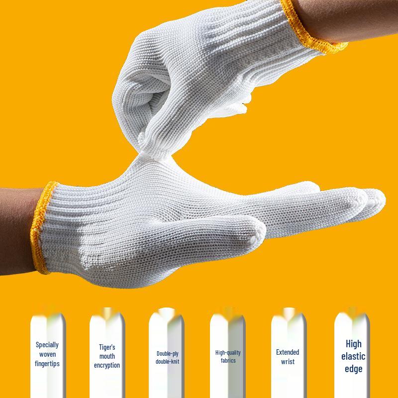 Nylon Wear-Resistant Work Gloves for Men and Women - Durable, Thin, and Extended for Construction and Household Use