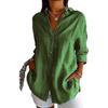 European Style Women Solid Pleated Shirt with Lapel and Roll Up Sleeves