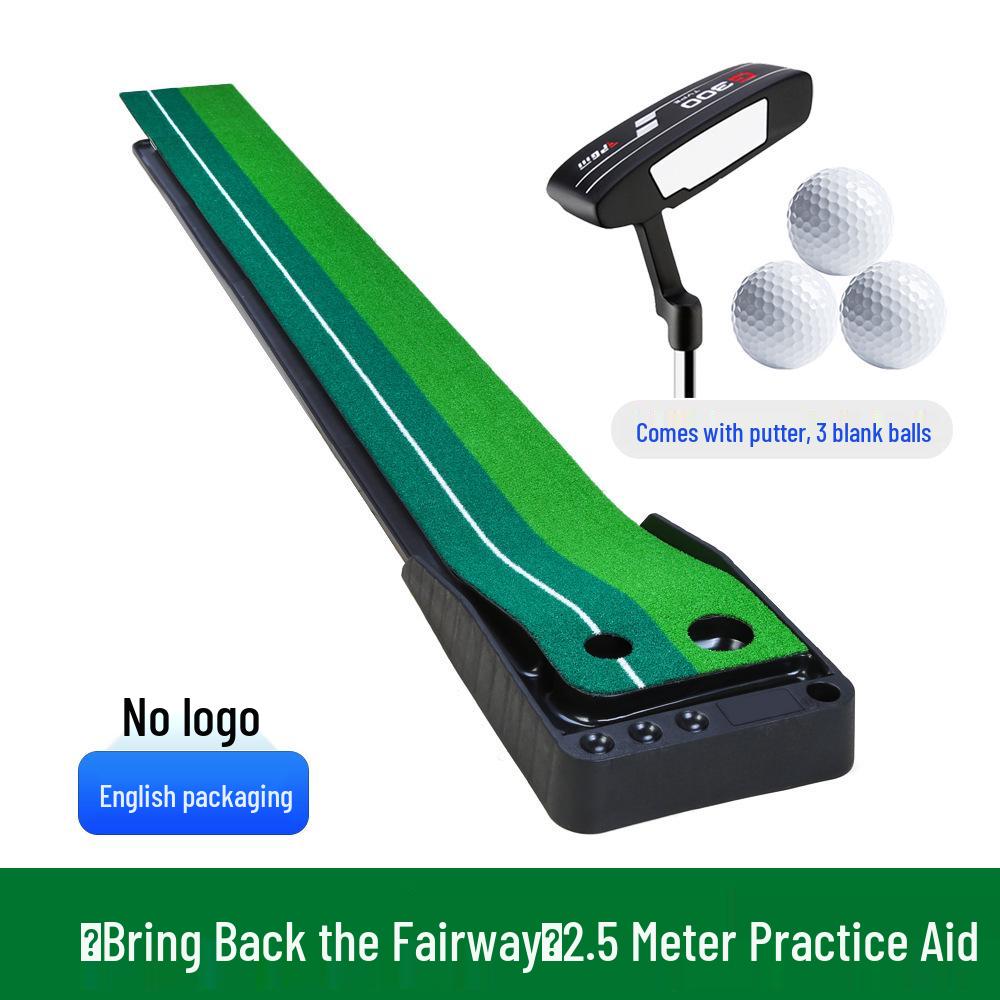 PGM Golf Putter Practice Mat with Ball Return - Simulated Turf (3m/2.5m)