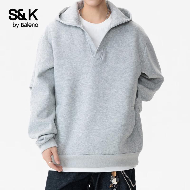 Baleno Men's S&K Series Loose Fit Hooded Pullover Sweatshirt