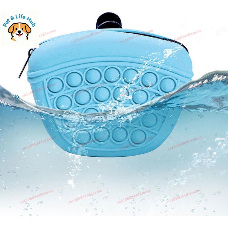 Silicone Pet Training Waist Bag, Outdoor Portable Dog Food Snack Pouch Waterproof Feeding Storage Bag For Dog Walking Training