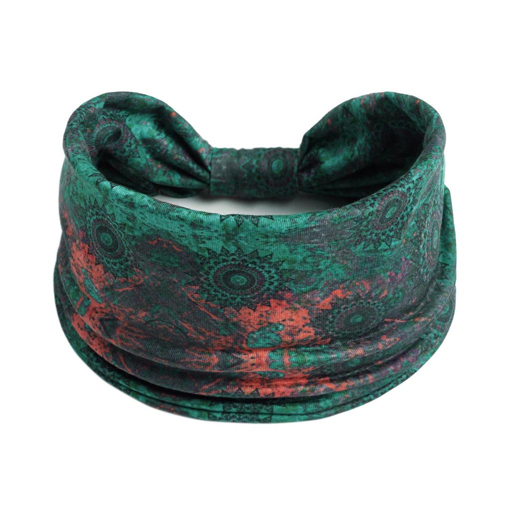 Bohemian Retro Print Yoga Headband: Wide African-Inspired Headscarf for Women