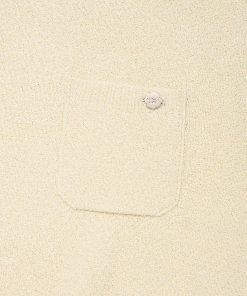 COVERNAT WOMAN Round Boucle Short Sleeve Knit Ivory