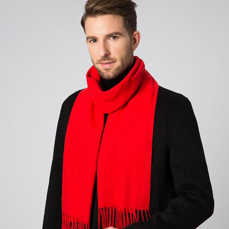 YUZHAOLIN Red Scarf, Customized Embroidered Logo, Chinese Red, Women's Winter Snake Year Red Scarf, Red Neck Warmer