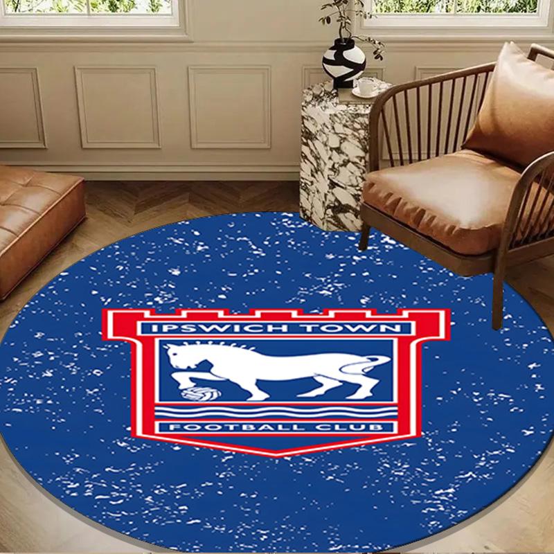 FC Ipswich Crest Round mat Home Decor, Chair rug For livingroom,Bedroom, doormat home decor Birthday Gift Christmas Gifts