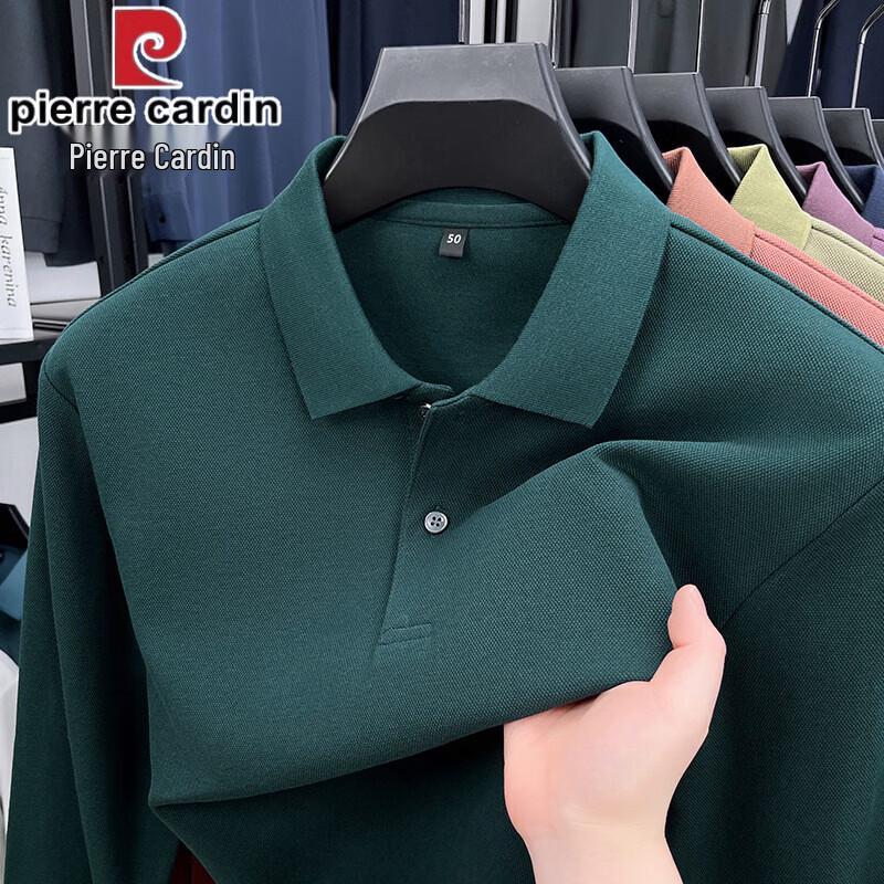 Pierre Cardin Men's 100% Cotton Spring Long-Sleeve Polo Shirt