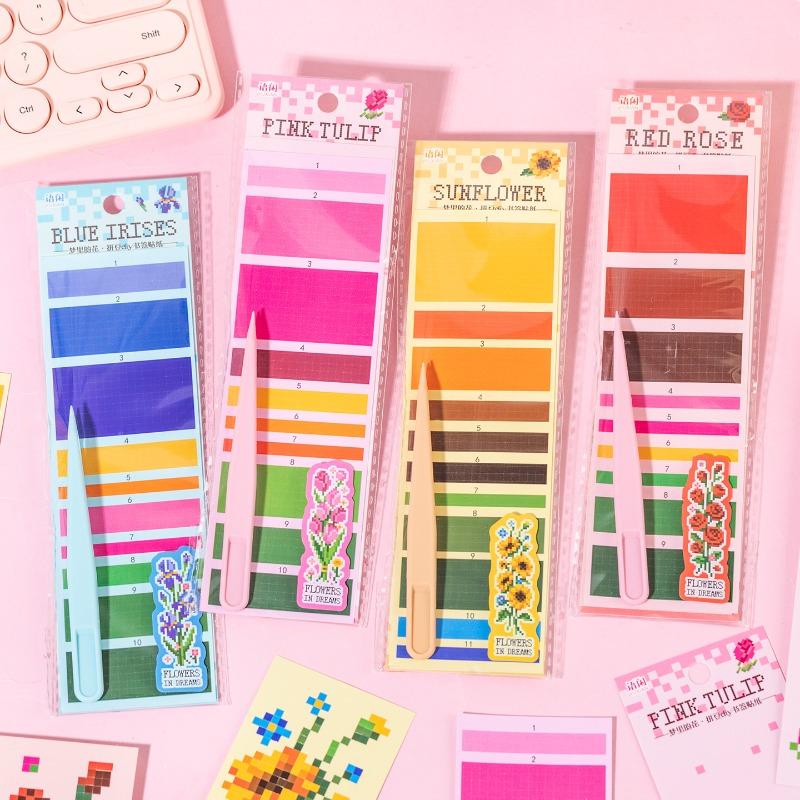 Mosaic Sticker Self-made Bookmarks Jigsaw Color Square Stress-relieving Game Children's Intelligence Enlightenment DIY Stickers