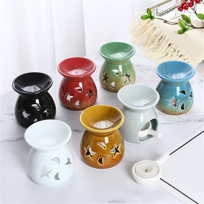 Ręcznie robiony ceramiczny palnik kadzideł w kształcie gwiazdy i księżyca, palnik olejków eterycznych do aromaterapii, medytacji, idealny prezent na wystrój domu