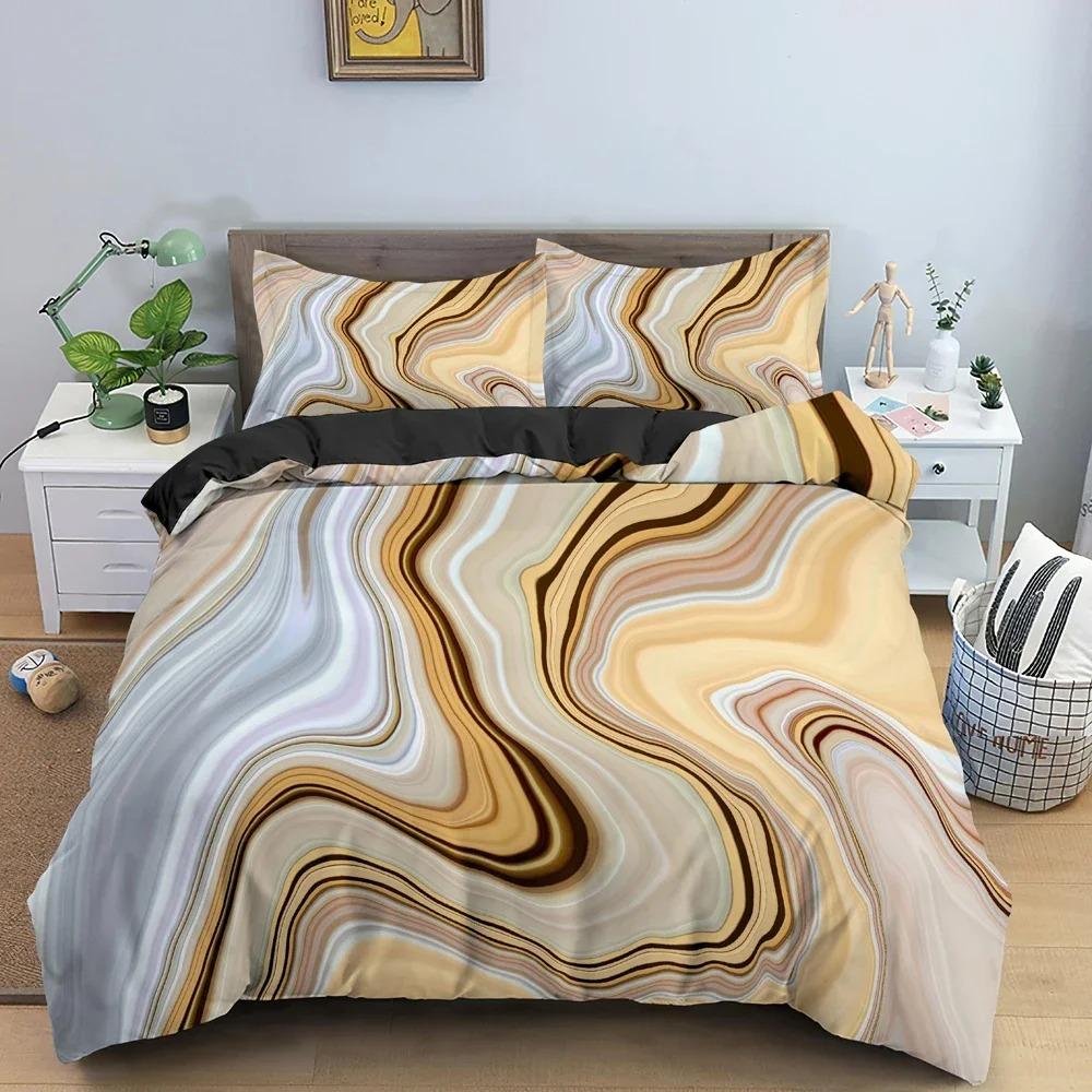 Abstract Bedding Set Marble Texture Pattern Duvet Cover 3D Comforter Covers Single Twin King Quilt Cover With Pillowcase