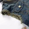 Vestă de motocicletă din denim ruptă, coreeană, slim fit, pentru bărbați - vestă la modă de mărime mare