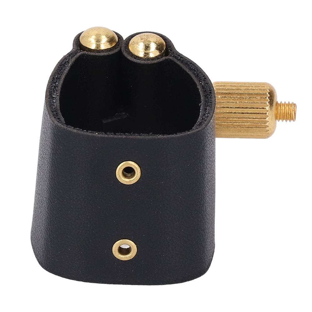 Leather And Metal Sax Mouthpiece Ligature Black Color Alto Sax Ligature  For Alto Saxophone
