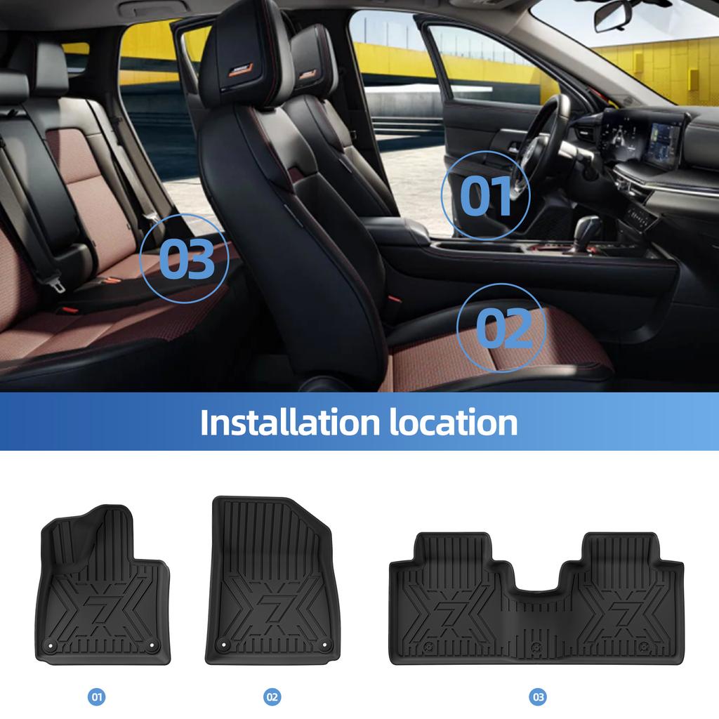 Left /Right Drive for Zeekr 7X 2024-2026 Car Floor Mats Cargo Backrest Liner Trunk Pad TPE 3D Foot Mat All Weather Accessories