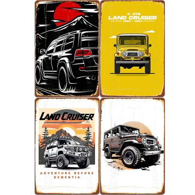 Klassische Autos Serie Bester Land Cruiser 4WD Retro Poster Metallschild Garage Club Innenraum Wanddekor Benutzerdefinierte Blech Hausdekor