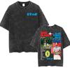 100% Cotone Lavaggio Vintage Bruno Mars The Romantic Tour 2026 Maglietta Moda Uomo/Donna Retro Oversize Larga Acid Wash T-shirt