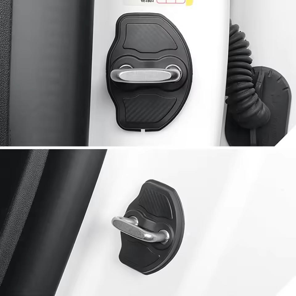 4pcs Car Door Mute Damping Cushion Silicone Door Lock Buckle Cover for Tesla Model Y 2025 Juniper