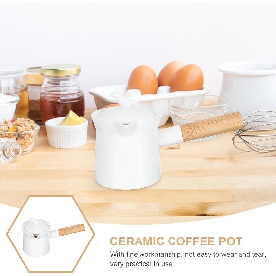 Luxshiny Milk Jug Turkish Coffee Japanese Coffee Warmer Pot Japanese Tea Pots Creamer Pitcher with Handle Pour Spout Coffee Pots Hot Pot Petit Pot