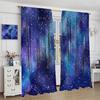 Galaxy Curta,Celestial Outer Space Blue Purple Nebula Universe Starry Stars Pattern Blackout Rod Pocket Window Drapes For