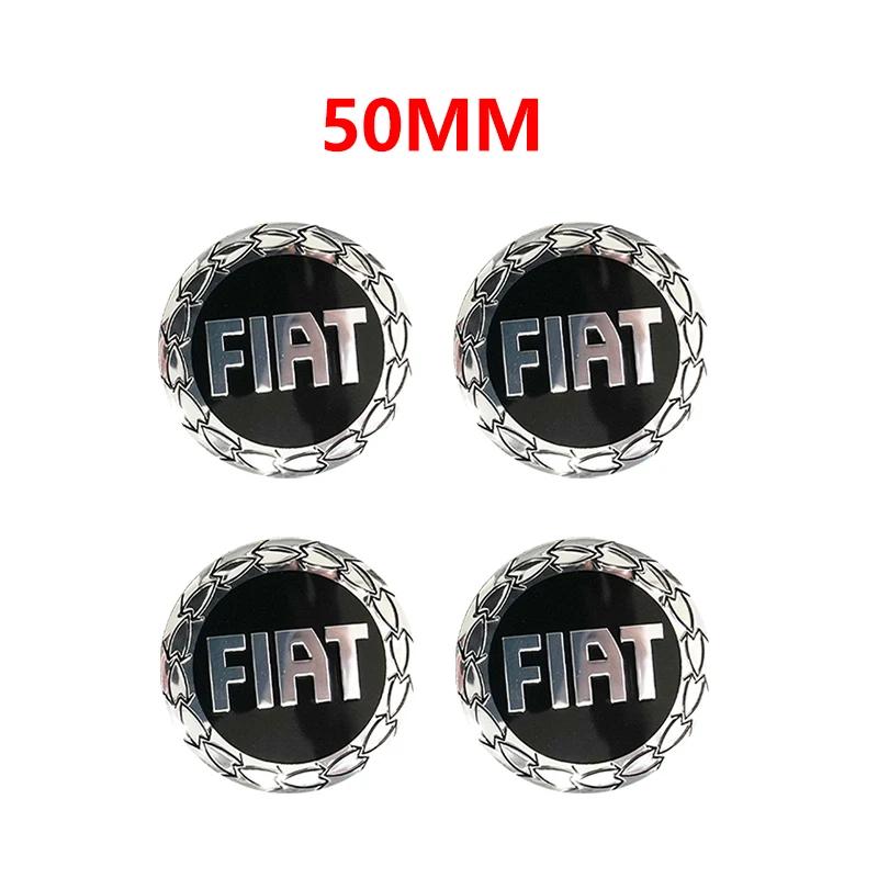 4pcs 56mm 50mm 3D logo car emblem Wheel Center Hub auto Rim refit dust-proof badge covers sticker styling accessories For FIAT