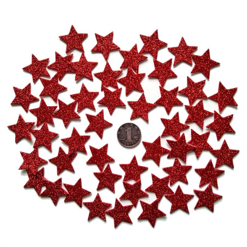 Gold Glitter Five-Pointed Star Foam Stickers for Kindergarten - Small EVA Geometric Shapes