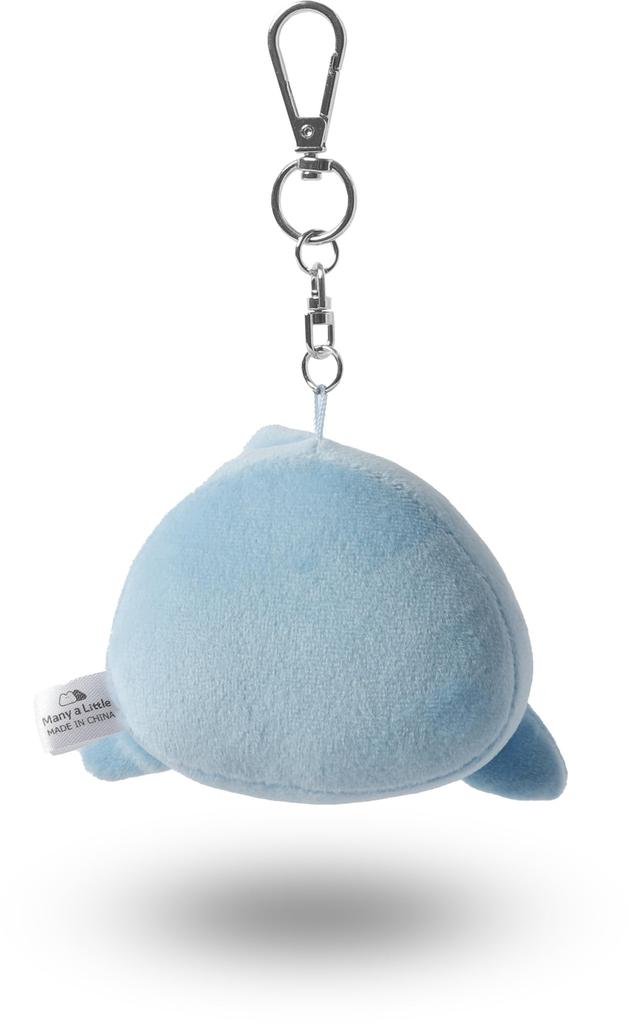 [Many a Little] Loose Dolphin Plush Toy with Squishy Face Mascot Keyring / Dolphin Keychain Keychain Ball Chain (Blue Dolphin)