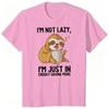 Funny Sloth Humor Tshirt Im Not Lazy Sloth Fashion Casual Tops Sloth Lover Gift Cartoon Design Shirt Short Sleeve T Shirts