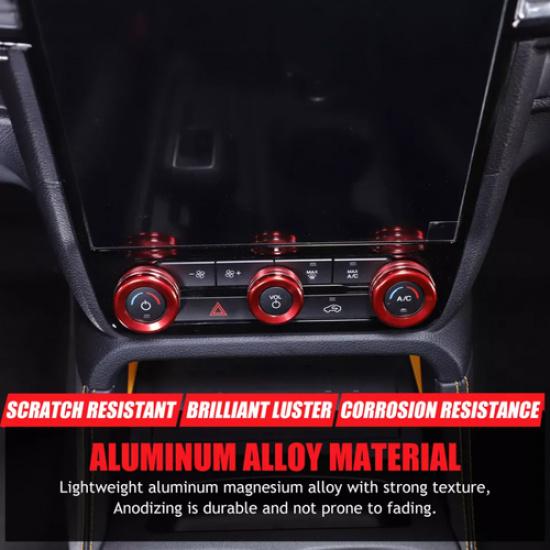 For Ford Ranger -2025 Red Volume Tune Knob Air Conditioner Knob Cover Trim