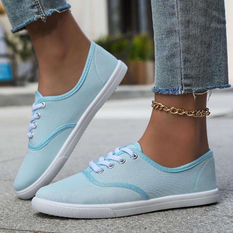 Women's Fashion Casual Shoes, Comfortable Anti-slip Lace-up Soft Sole Sports Shoes, Suitable for Women's Outdoor Activities, Low-top Comfortable