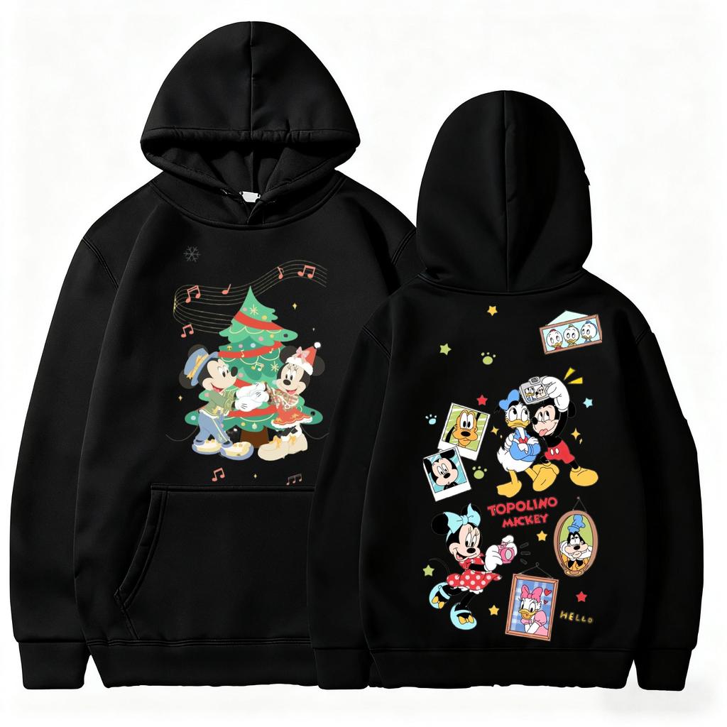 Disney Mickey Christmas Parent-child Set Children's Adult Hoodie Available In Multiple Colors for Autumn and Winter Hoodies