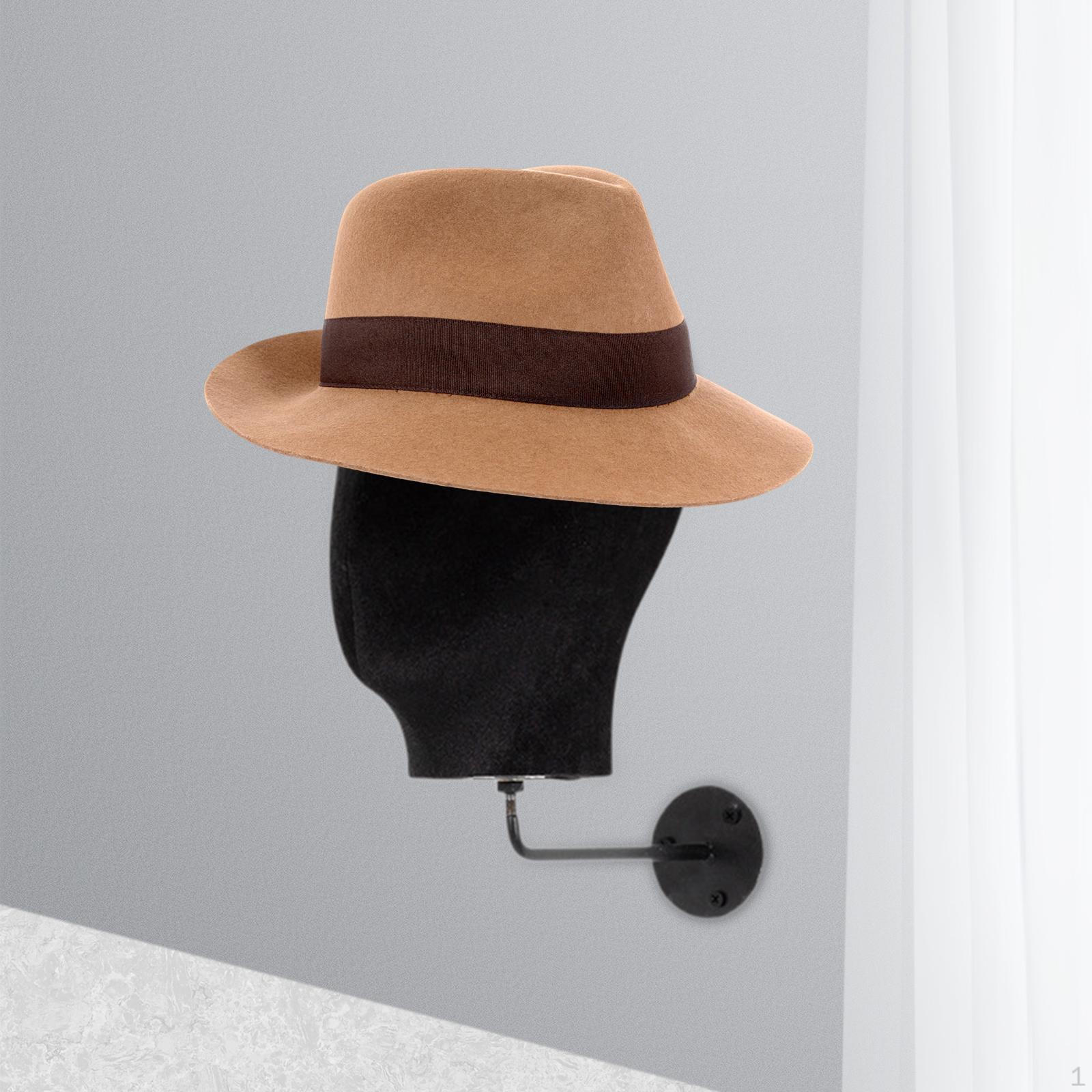 

Элегантная настенная стойка для париков для декора дома и салона красоты Flannel Black