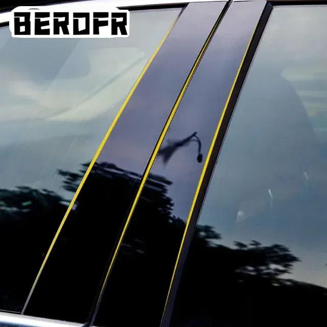 6pcs Gloss Black Pillar Post Door Side Window Decor Molding Trim Cover Sticker For Mazda CX-3 2016 2017 2018   -