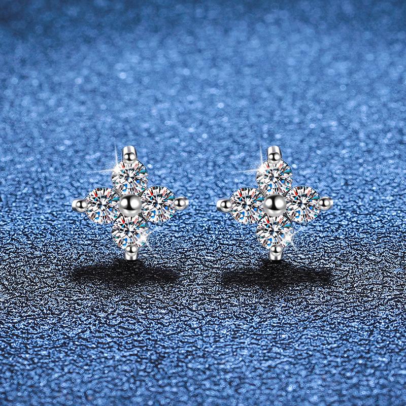 0.8ct D Color Moissanite Stud Earrings For Women Top Quality 100% 925 Silver Sparkling Wedding Jewelry