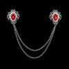 Fashion Gentleman Tassel Brooch For Men Suit Shirt Collar Crystal Cross Chain Lapel Pin Rhinestone Retro Wedding Accessories