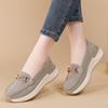 Women Wedge Chunky Shoes Platform Loafers Casual Thick Sole Elevator Slip on Black Shake Shoes Large Size