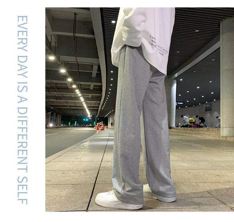 Men's Plus Size Corduroy Wide-Leg Pants, Loose Fit, Casual Streetwear for Spring & Autumn