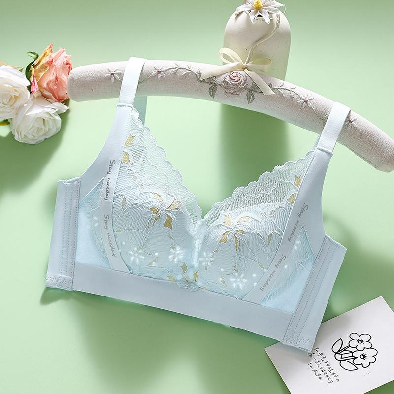 Breathable Lingerie Women's Collection Accessory Breasts Gathered Bra Anti Sagging No Steel Ring Summer Thin Bra