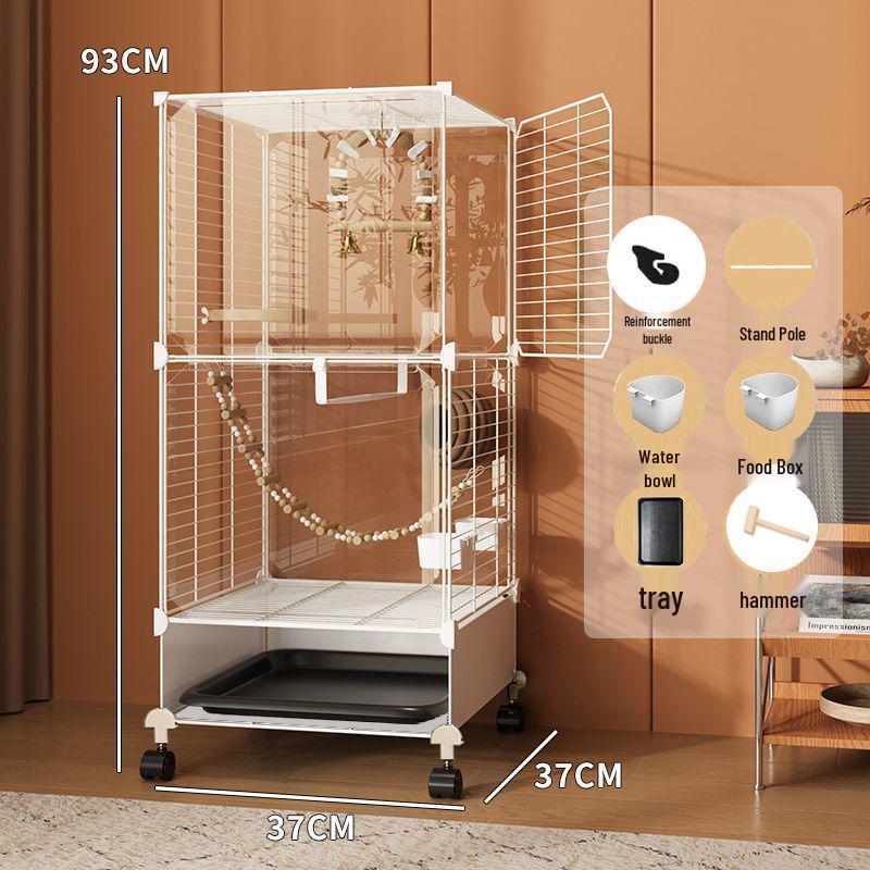 Luxury Splash-Proof Bird Cage: Large, Elegant Villa for Cockatiels, Tiger Skins, Thrushes, and Mynas
