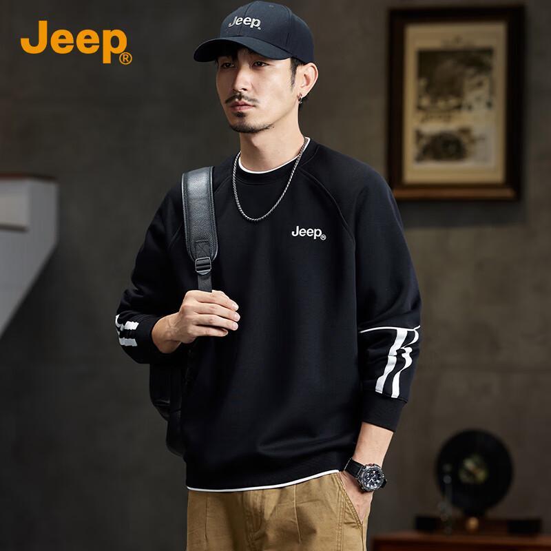 JEEP Men's Casual Embroidered Logo Sweatshirt