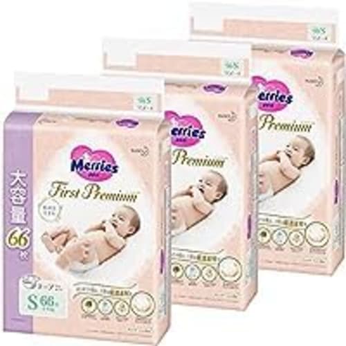 

[Tape S size] Mary s First Premium (4~8kg) 198 sheets (66 sheets x 3 packs) Case product 2x soft cashmere touch